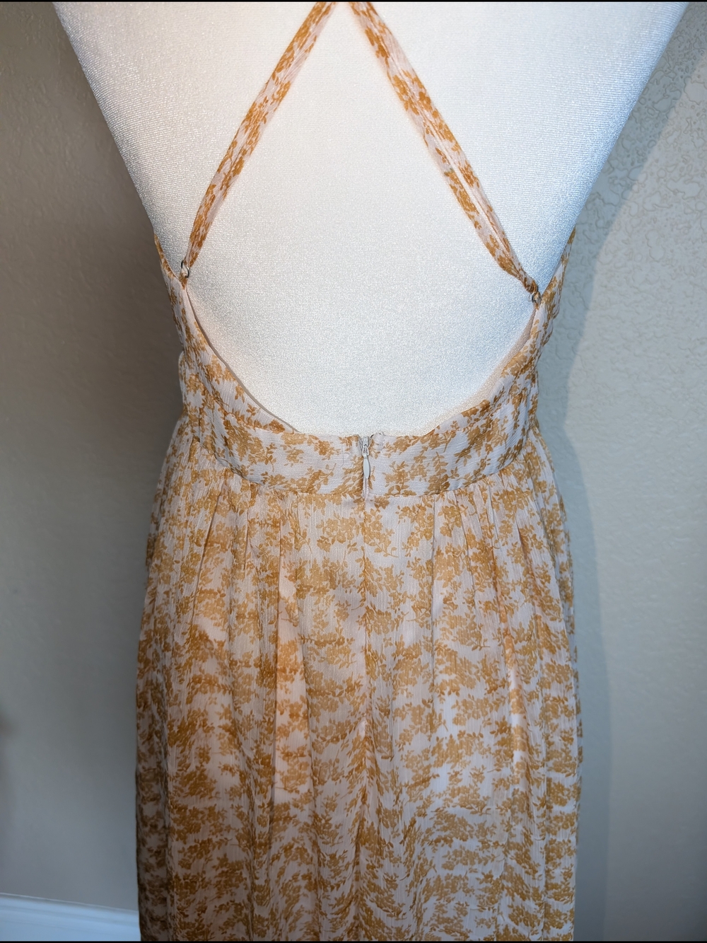 Floral Yellow V-Neck Maxi Dress - Sleeveless Summer Dress - Picture 6 of 8